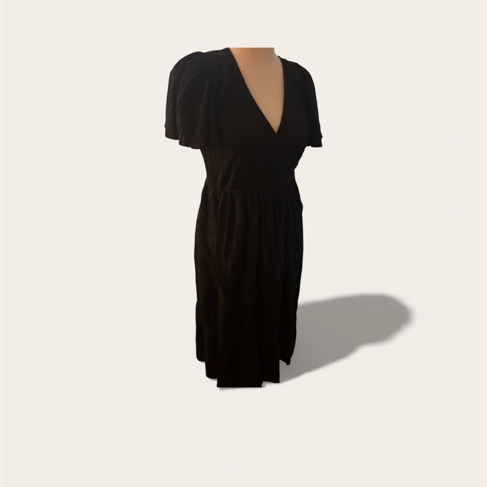 a new day Black Midi Dress with V-Neck